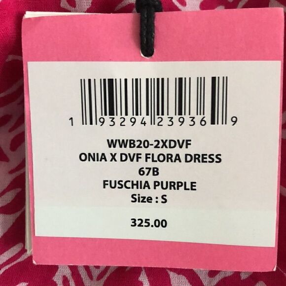 DVF x ONIA Flora Dress Fuchsia Purple Diane Von Furstenberg - Picture 6 of 12